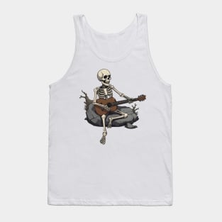 Skeleton Playing Guitar Tank Top